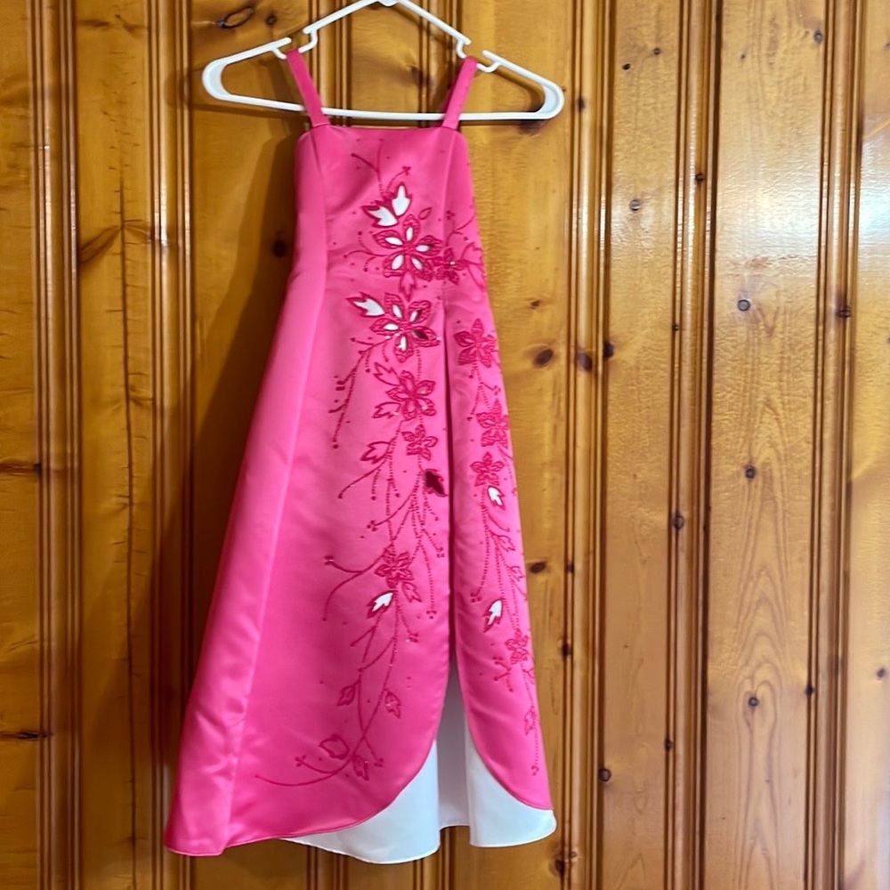 Girls pink & white dress